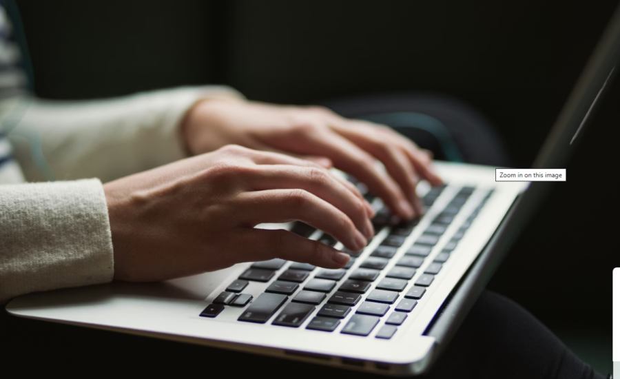 Person using laptop photo